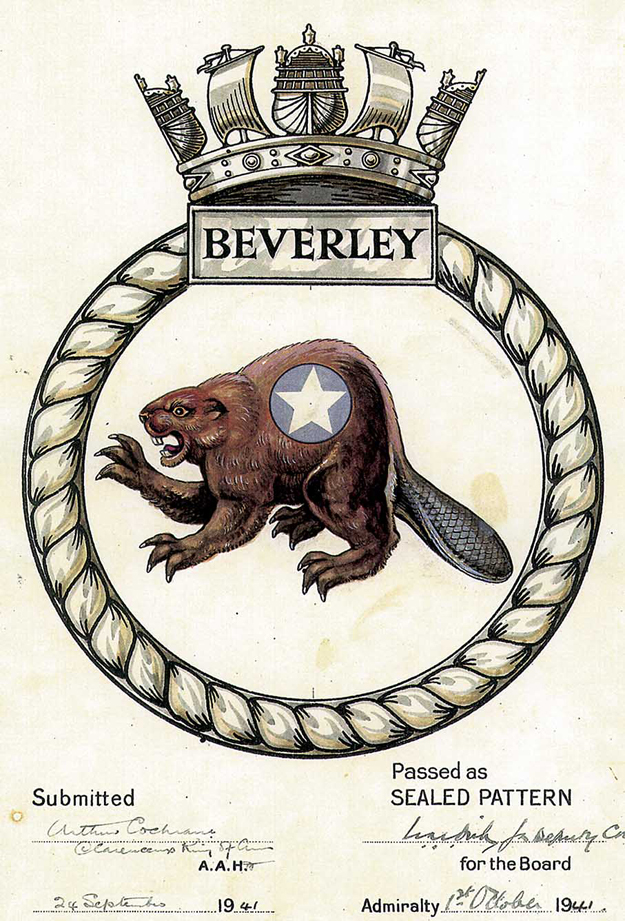 HMS Beverley Ships Crest