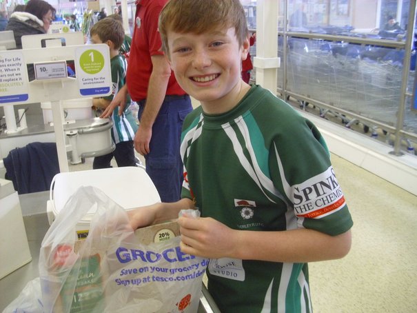 Shoppers Support Beverley RUFC Tesco Bag Pack