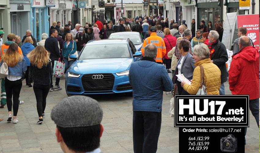 Motorist’s Drive Wrong Way Down Busy Street Full Of Shoppers