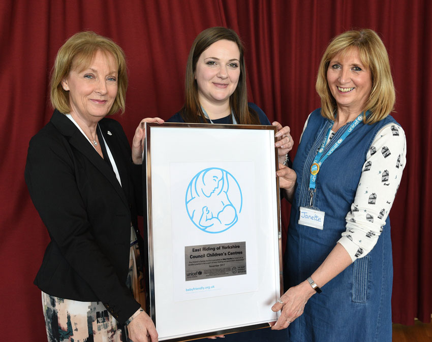 East Riding Children's Centres Celebrate Baby Friendly Accreditation