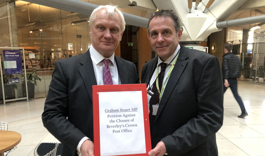 Post Office Director Handed Petition By MP Graham Stuart