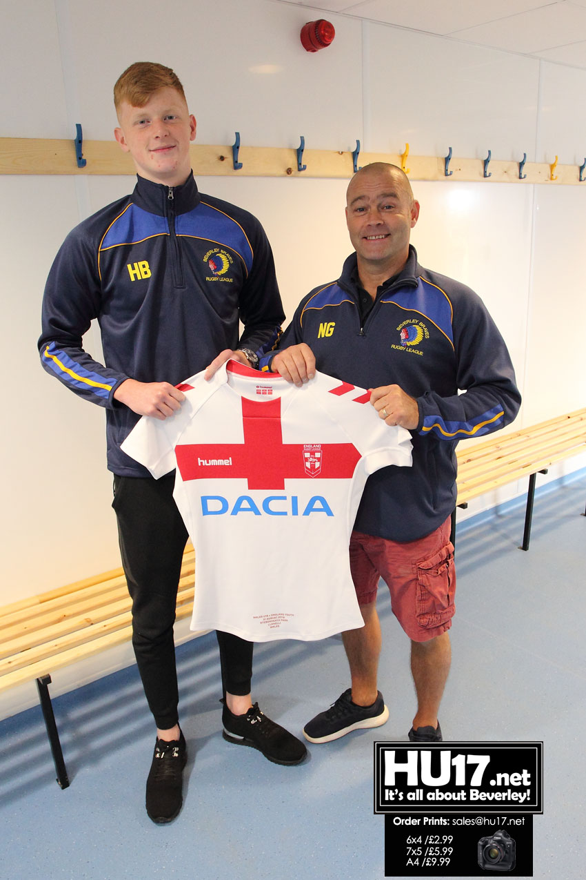 Harvey Barron Donates His England Shirt To Beverley Braves