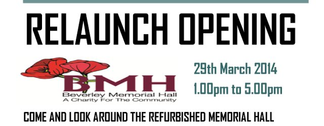 Beverley Memorial Hall To Hold Re-Launch Day