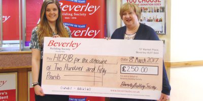 HERIB Named Beverley Building Society's Charity Of The Month