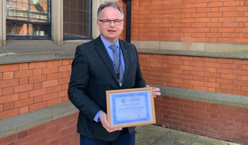 Council Receives Certificate Of Recognition From East Riding Food Poverty Alliance